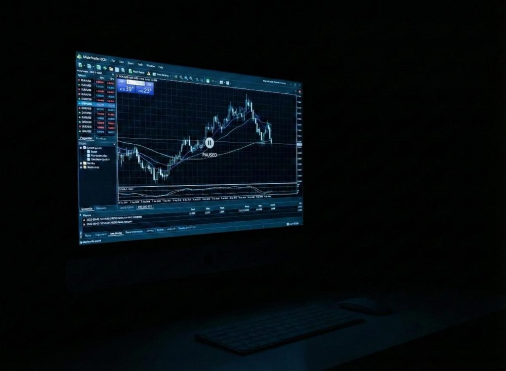 ECN trading platform showing real-time forex price chart and market execution