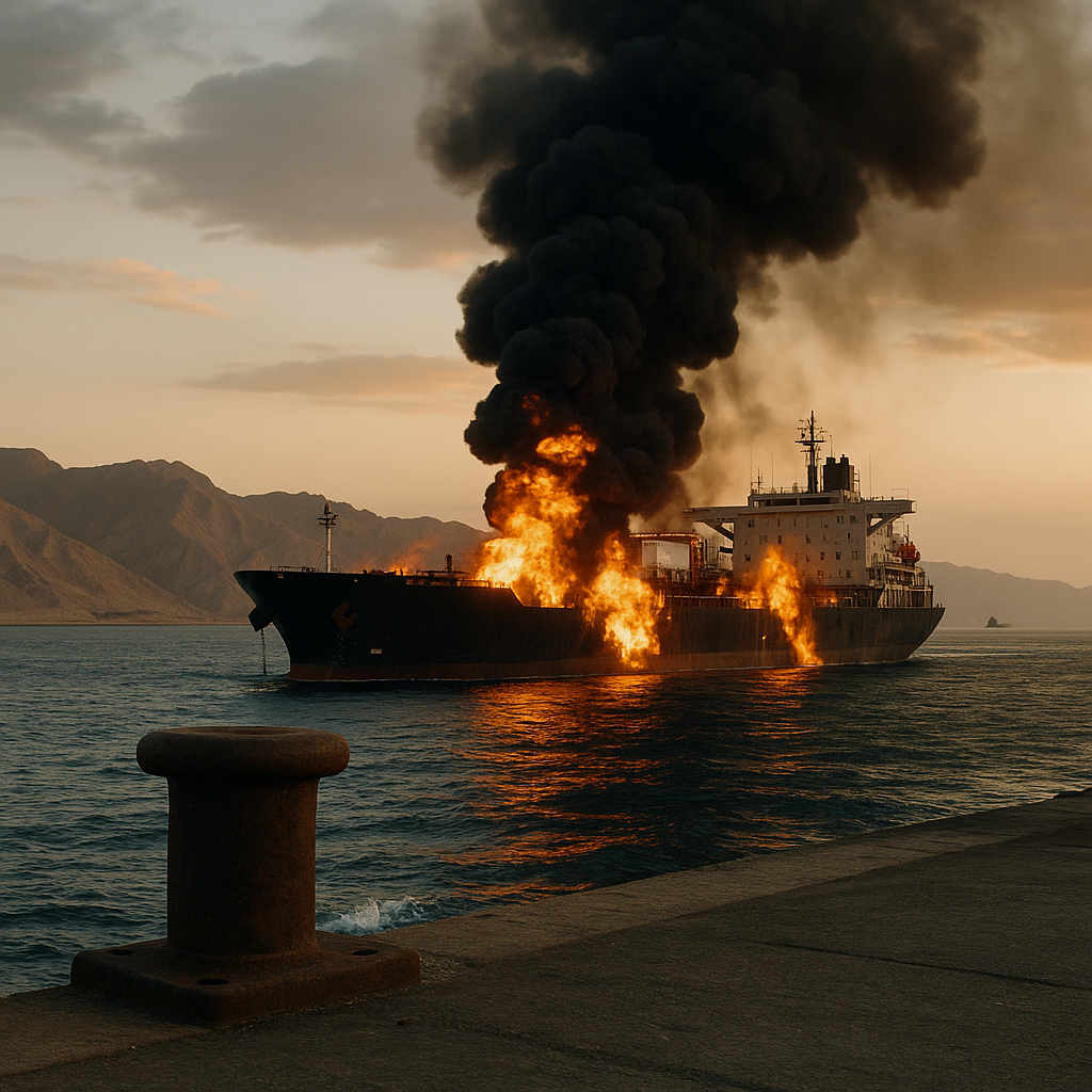 Reported Iranian Missile Strikes Hit Commercial Ships in the Strait of Hormuz